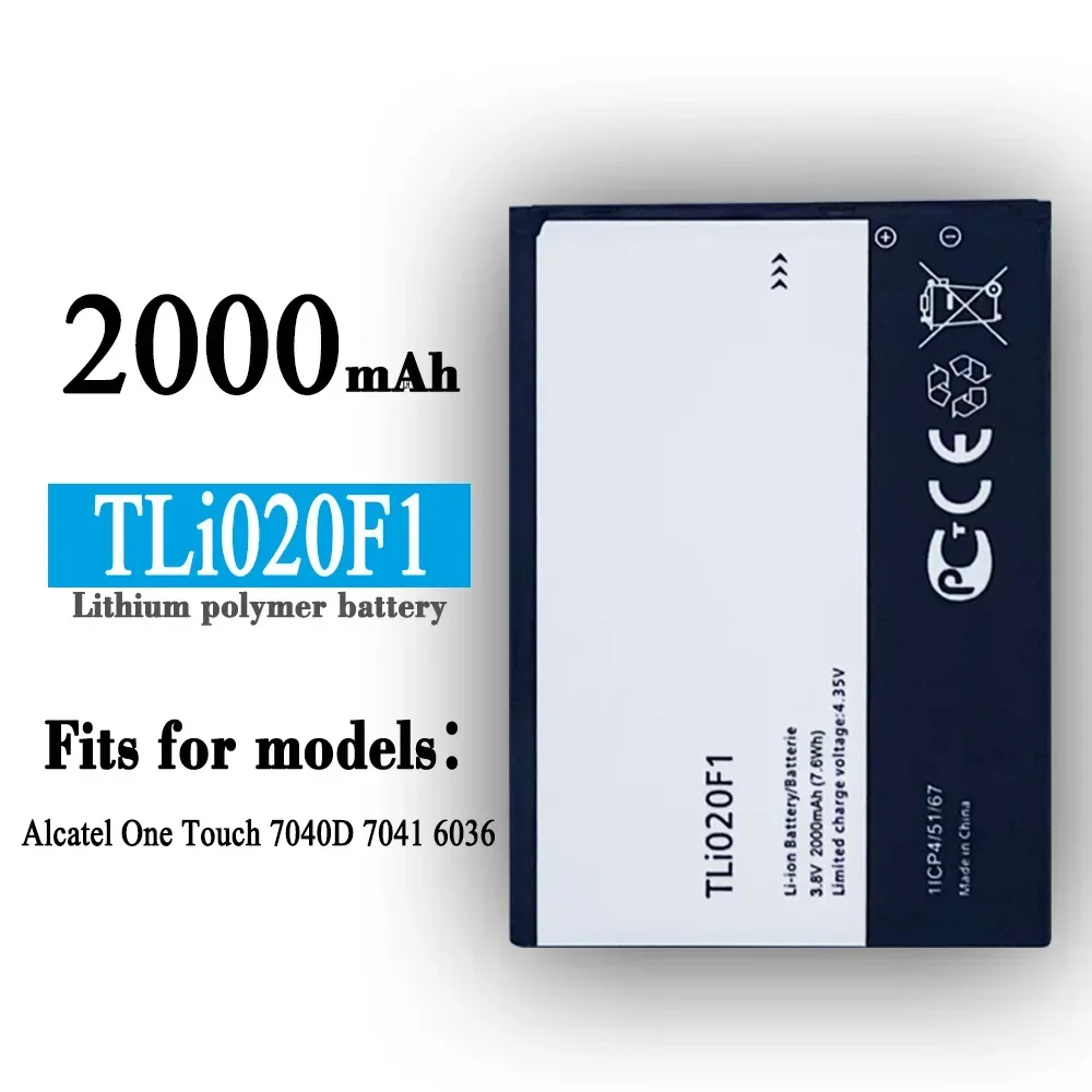 TLi020F1 Высококачественная сменная батарея для Alcatel One Touch 7040D 7041 6036, встроенные литий-ионные аккумуляторы большой емкости