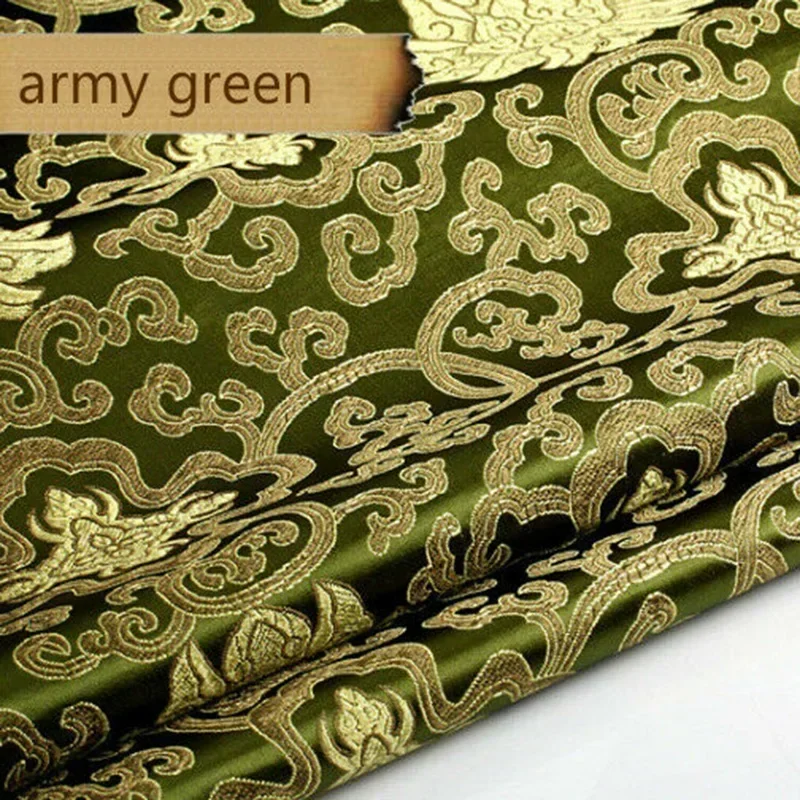 Chinese Traditional Brocade Satin Jacquard Fabric Vintage Style for Kimono & Qipao Sewing Diy Dress and Craft Projects
