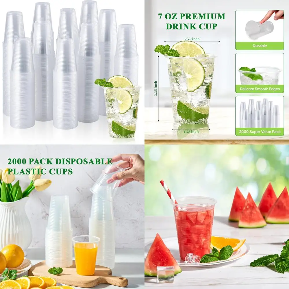 

7 Oz Clear Plastic Drinking Cups Disposable Cold Water Cups Bulk Party Dessert Cups for Business Wedding Events