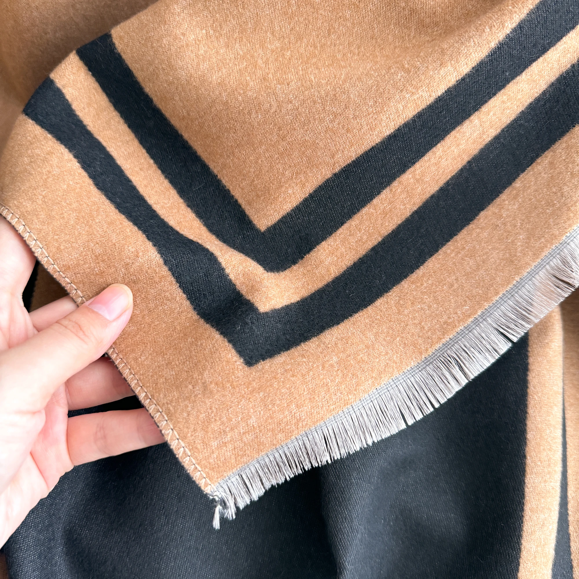 Women's Geometric Stripe Imita - đánh giá và giá Cashmere Scarf Wrap