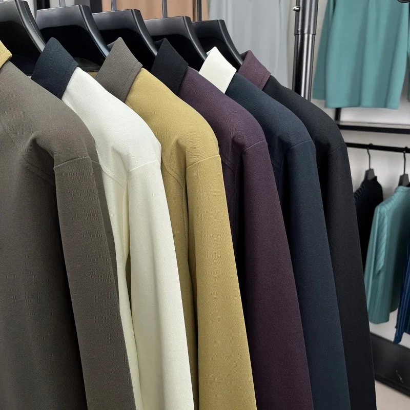 Hochwertiges Luxus-Langarm-Poloshirt für Herren, Frühling-Herbst, neuer Trend, Markenprodukt mit niedlicher Hundestickerei, koreanisches Casual-T-Shirt mit Reverskragen. – Detail 2