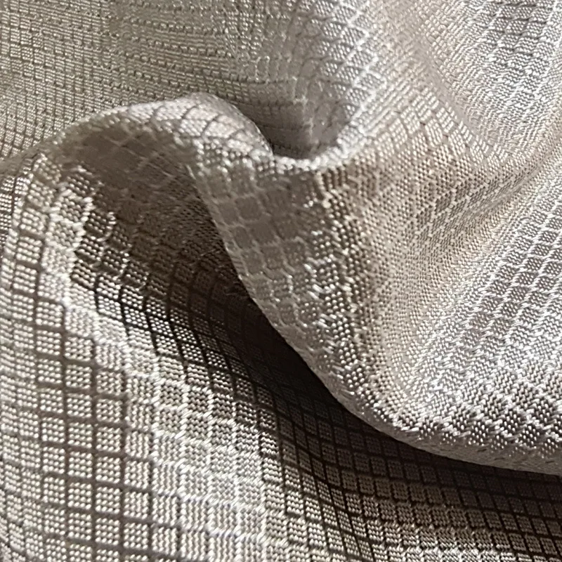 150cm Width Silver Fiber Diamond Plaid Radiation Protection Fabric emf shielding fabric for DIY Sewing Clothes Masks Curtains