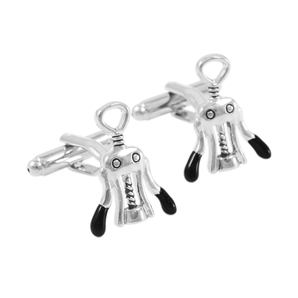 

NVT Funny Corkscrew Cufflinks For Mens High Polishing Metal Cuff Links Party Commemorative Gift Free Custom Name