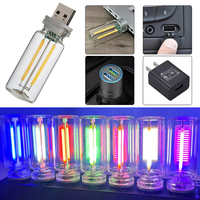 LED Atmosphere Lighting Glass Bottle Mood Lamp USB Rechargeable Touch Sensitive 8 Colors Night Light for Car Energy-saving