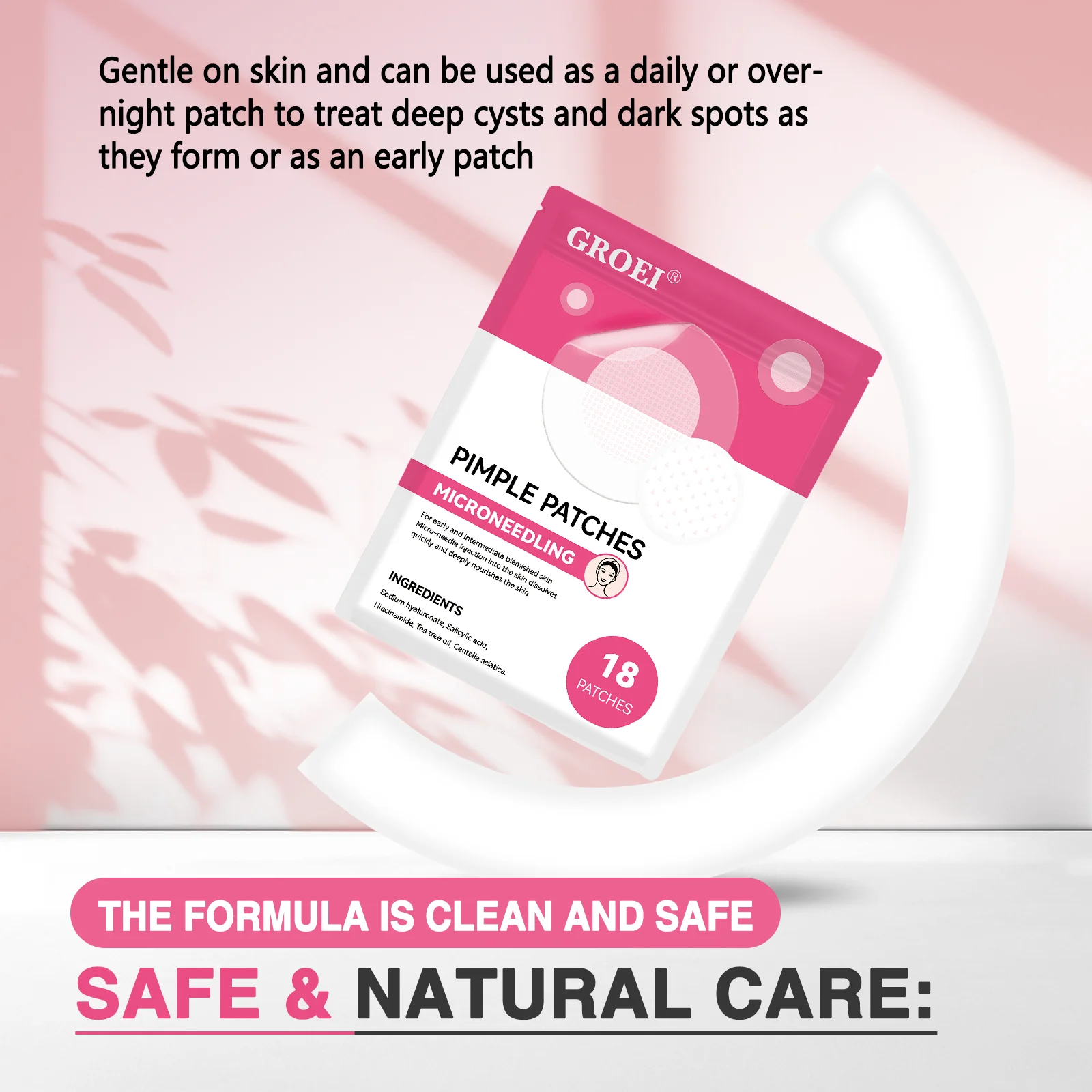 18 ชิ้น 280 เข็มขนาดเล็กสำหรับรักษาสิว ลดรอยแผลเป็นและอ่อนโยนต่อผิว แผ่นแปะสิว ลดการอักเสบ ผลลัพธ์เร็ว