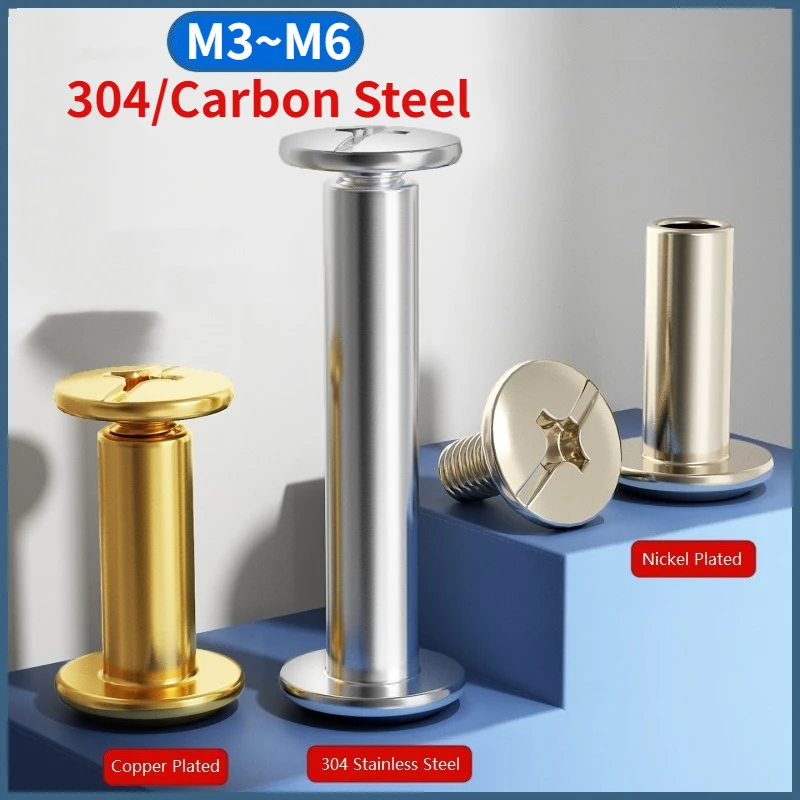 M3 M4 M5 M6 304/carbon Steel Leather Bag Belt Photo Scrapbook Album Account Book Post Binding Chicago Screw Nail Rivet Bolt
