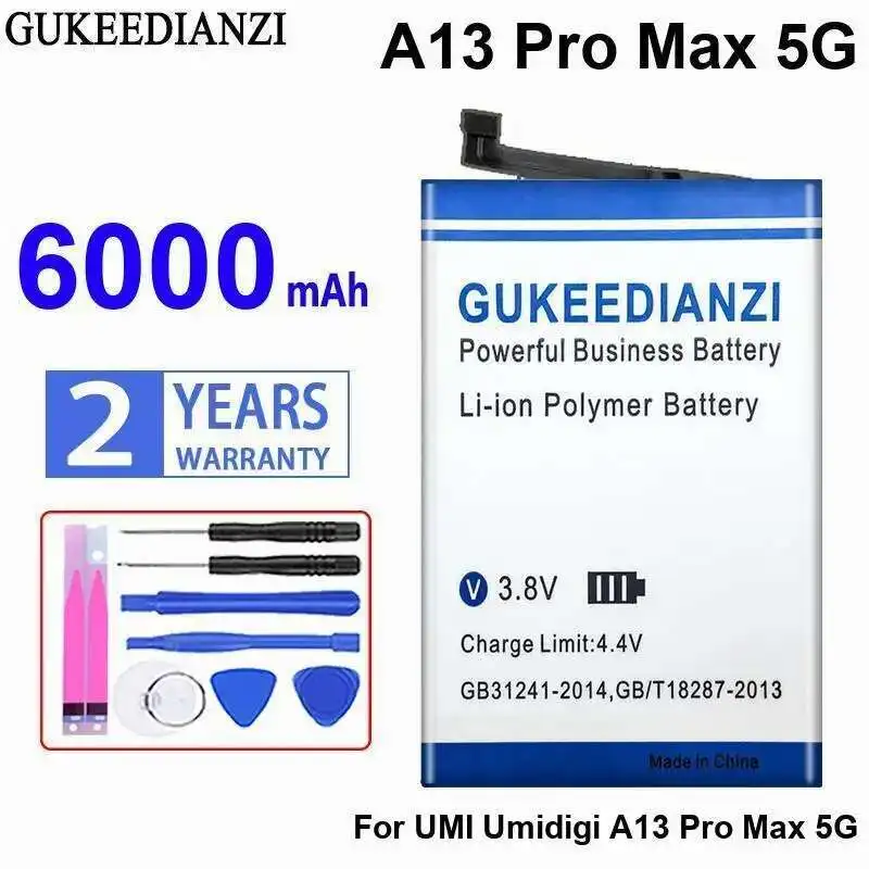 

Long Lasting 6000Mah For Umi Umidigi A13 Pro Max 5G High-Efficiency Mobile Phone Battery