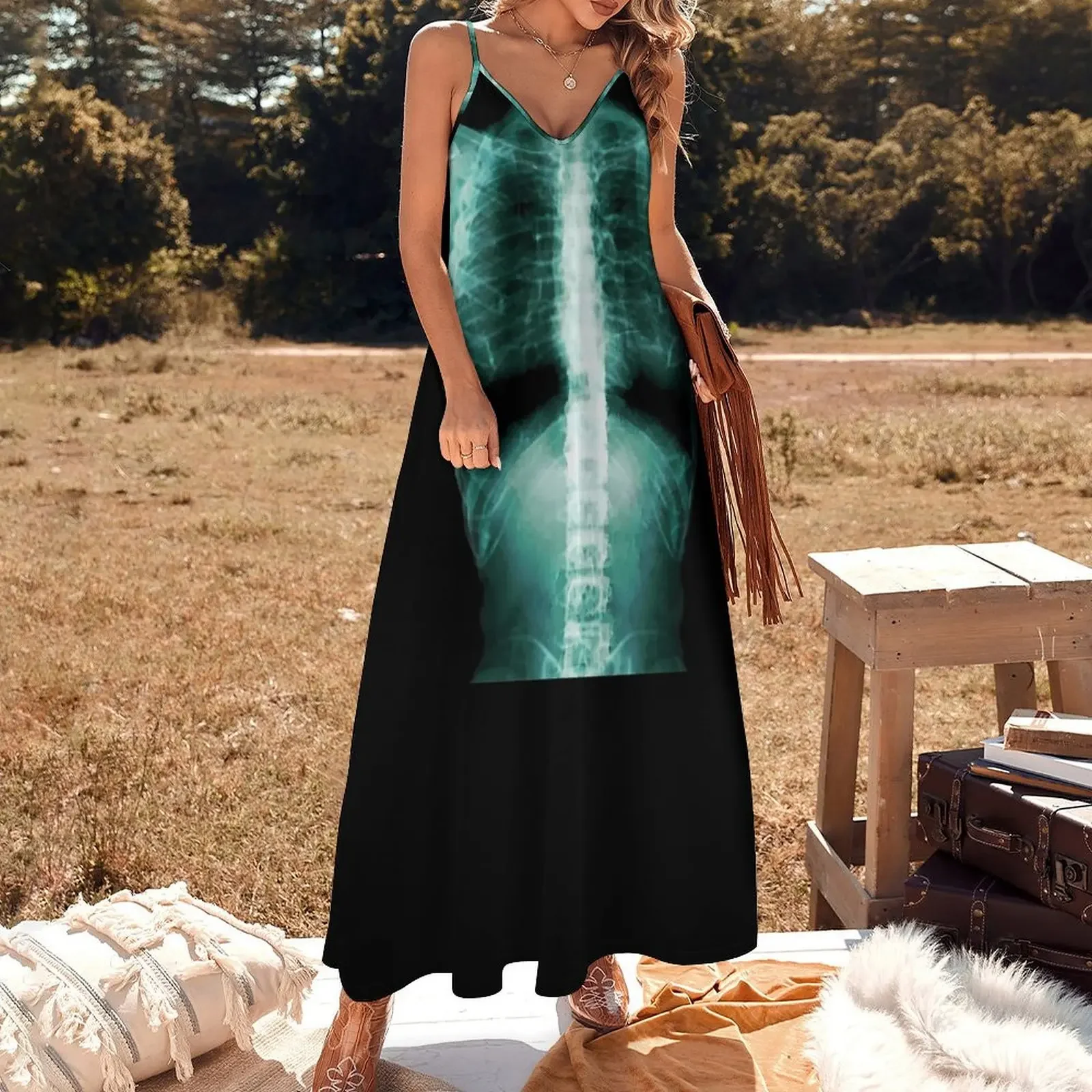 Vestido sem mangas XRay para mulheres, vestidos femininos, verão, 2024