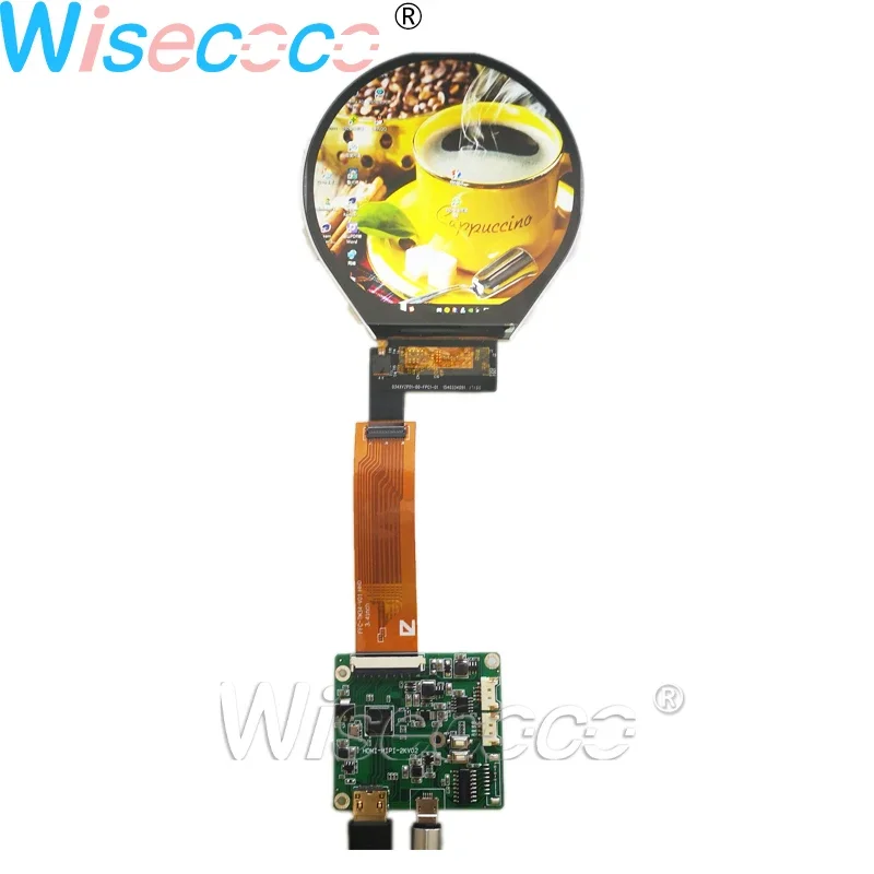 3.4 Inch Circular Display Round Screen 800×800 231PPI RGB TFT LCD 39 Pins MIPI  USB Driver Controller Board