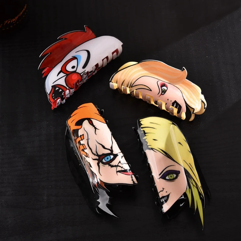 New Horror Movie Protagonist Series Acrylic Claw Clip Hair Clips Large Size Shark Hair Clip Hair Parts Accessories For Woman