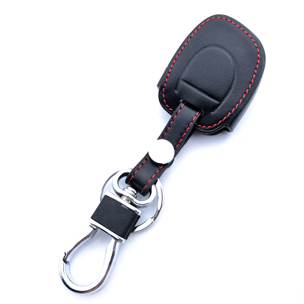 Funda de cuero 100% para llave remota de coche, 1 botón, para RENAULT Twingo Clio Kangoo Master, Fob de entrada sin llave