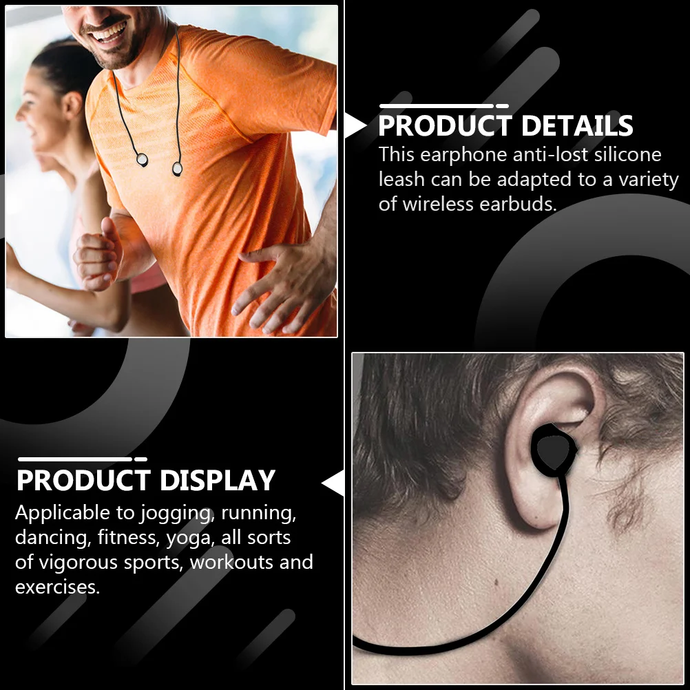 

2pcs Anti-Lost Rope For Wireless Earbuds Lightweight Secure Fit Running Yoga Sports Earphone Anti Lost Cord