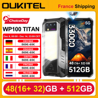 OUKITEL WP100 TITAN Android 14 Rugged Smartphone 48GB(16+ 32) 512GB 33000mAh 66W 200MP laser projector Camping Light 6.8'' 120Hz