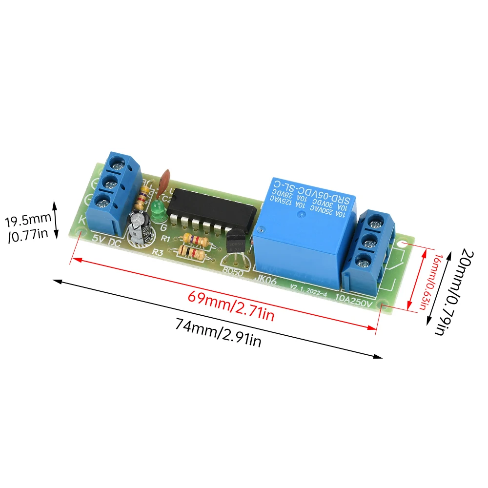 DC 5V Flip-Flop Latch Relay Module 1 Channel Bistable Self-locking Switch High Level Trigger Board