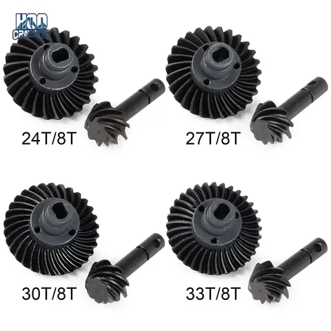 Helical Bevel Gear Set Overdrive Underdrive 24/8T 27/8T 30/8T 33/8T for Axial SCX10 Pro SCX10 II AR44 SCX10 III AR45 Capra F9