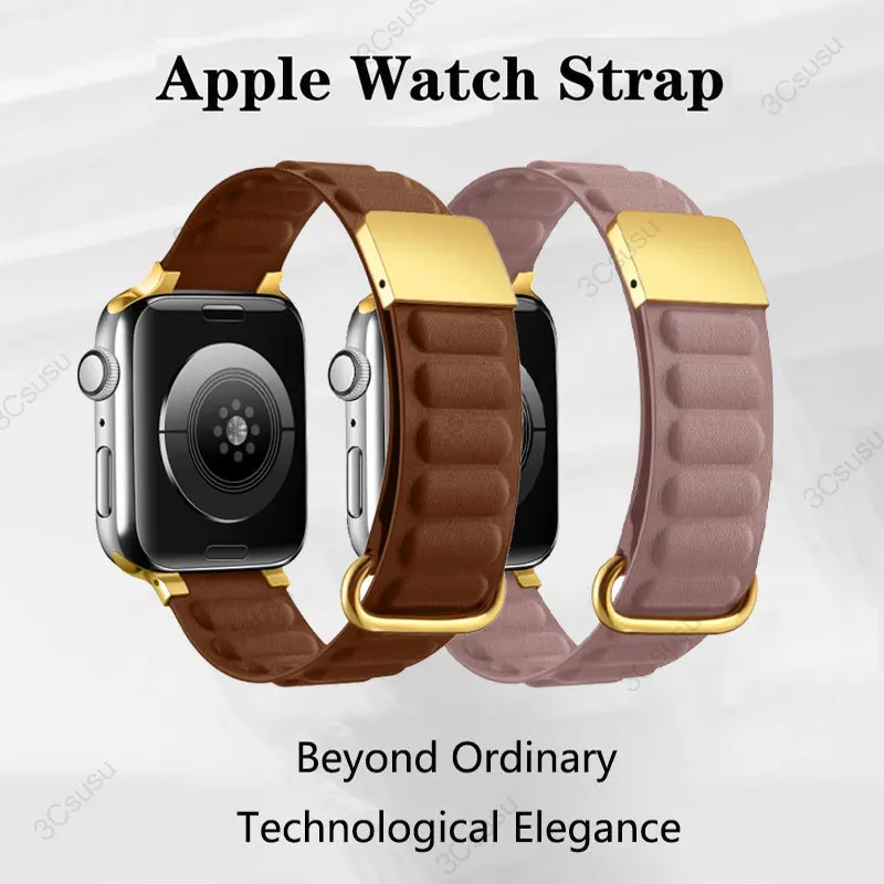 애플 워치용 실리콘 스트랩, 울트라 2 49mm, 9 8 7 45mm, 41mm, 마그네틱 버클 팔찌, 아이워치 6 5 4 3 SE 44mm, 40mm, 42mm, 38 벨트, 신제품