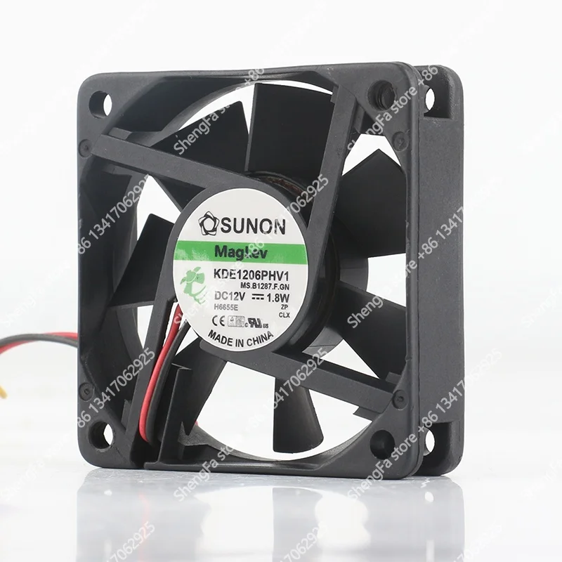 New Sunon 5V 24V 48V 6015 60X60X15MM 6CM AC EC KDE1206PHV1 2-wire cooling fan DC 12V 1.8W