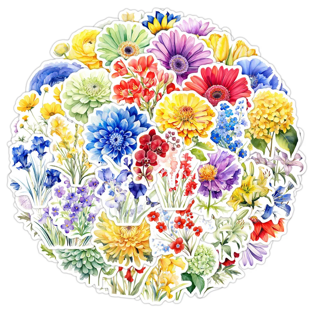 

50PCS Cute Daisy Graffiti Stickers - Waterproof Decor for Water Cup & Computer( Anime Worlds Store)