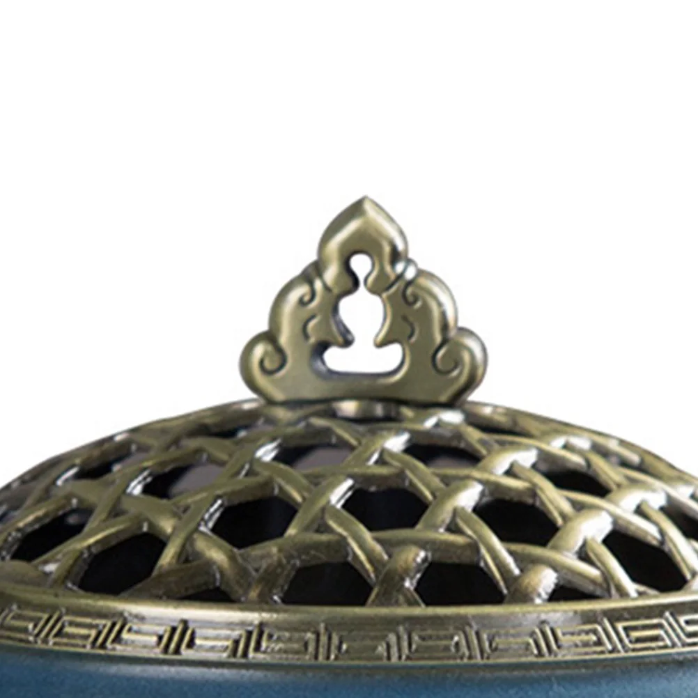

Ceramic Incense Burner Dark Blue Elegant Carving Relaxation Yoga Meditation Desktop Decoration Aroma Stove Incense Burners