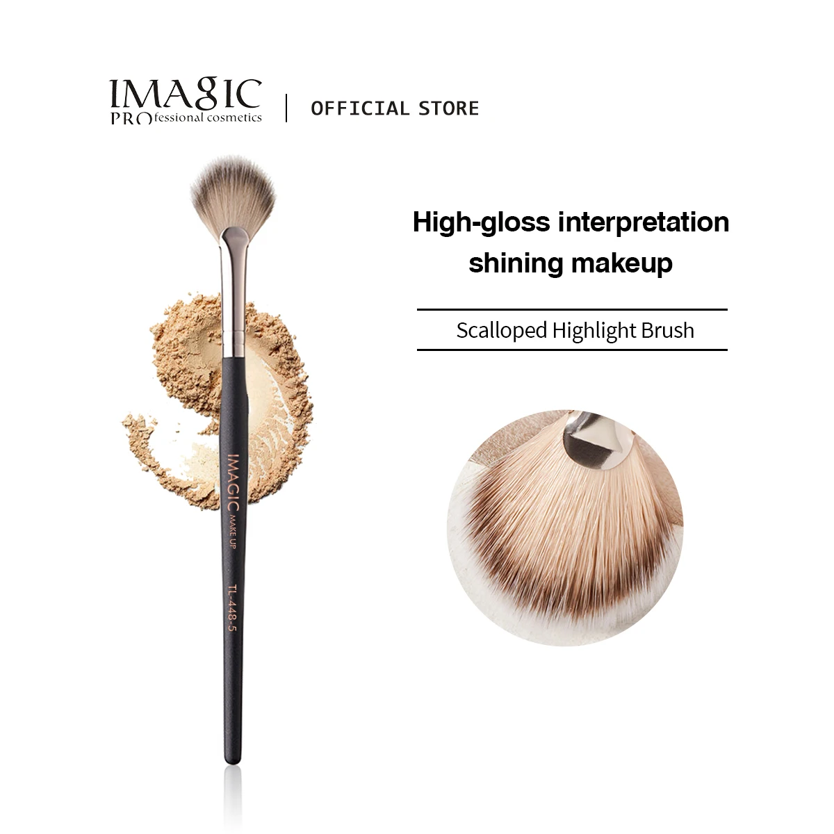 IMAGIC 1Pc Highlighting Blush Brush Black Single Facial Makeup Soft Professional High Quality Multifunction Cosmetic Beauty Tool