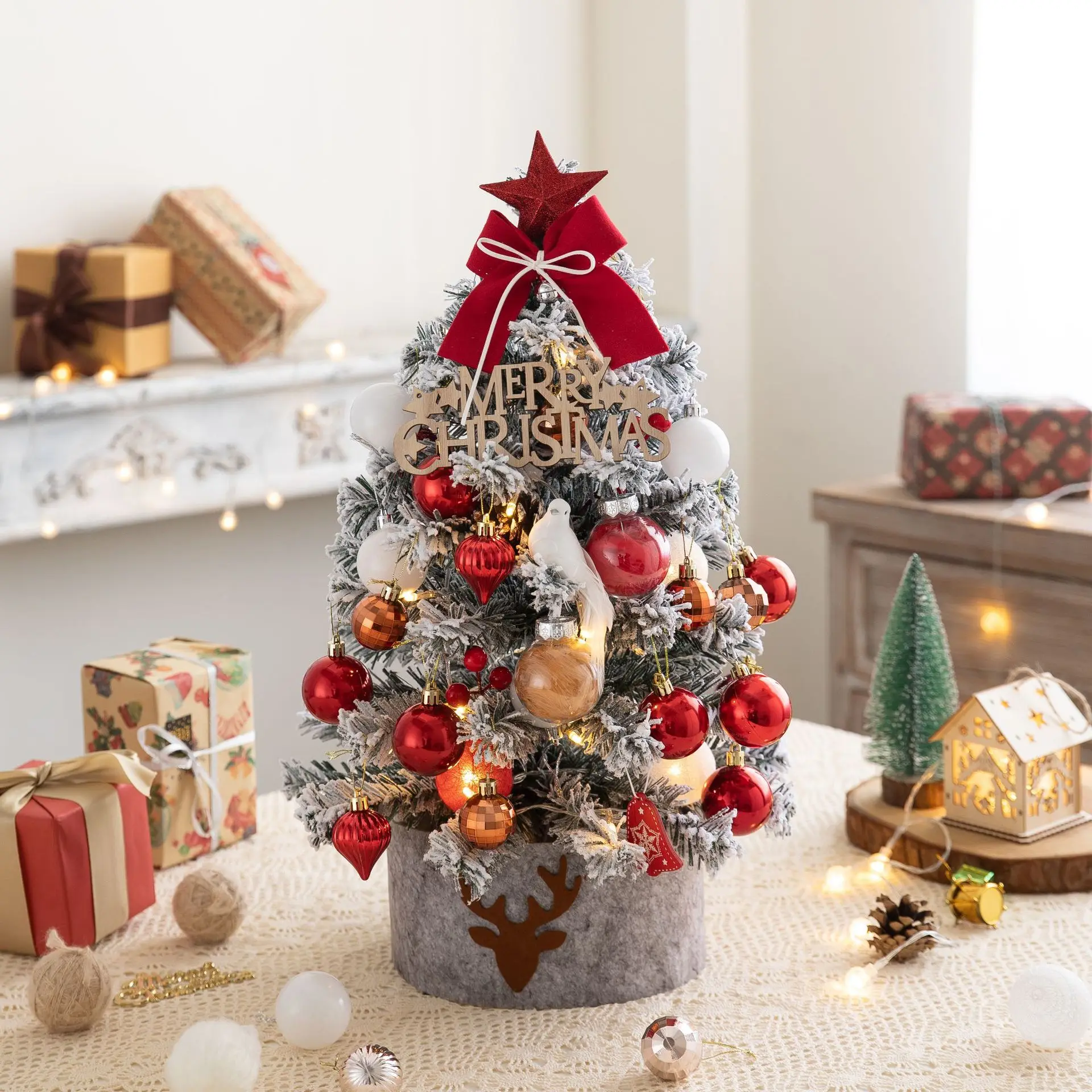 60cmDIY Christmas Tree Merry Christmas Decorations For Home 2023 Christmas Ornament Xmas Navidad Gifts Santa Claus New Year Tree