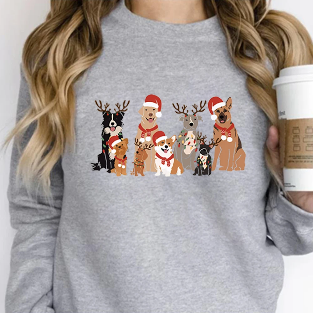 Christmas Dog Sweatshirt Cute Dog Christmas Shirt Christmas Sweater Aesthetic Holiday Tops Dog Owner Christmas Gift