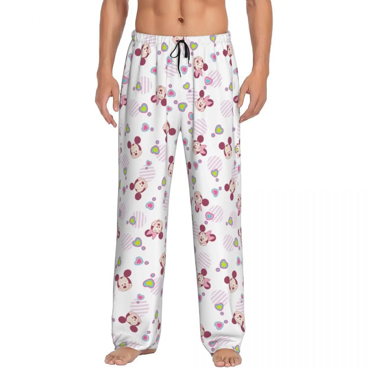 

Custom Cartoon Animation Mickey Mouse Minnie Pajama Pants Men Lounge Sleep Drawstring Sleepwear Bottoms with Pockets