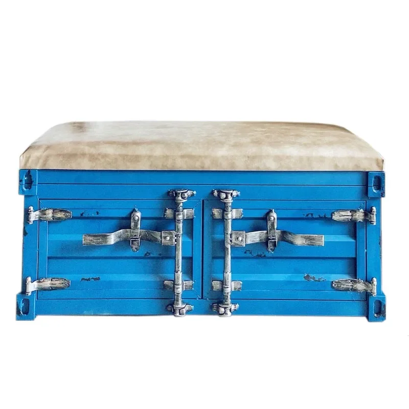 Industrial style old American retro clothing store stool, shoe changing stool