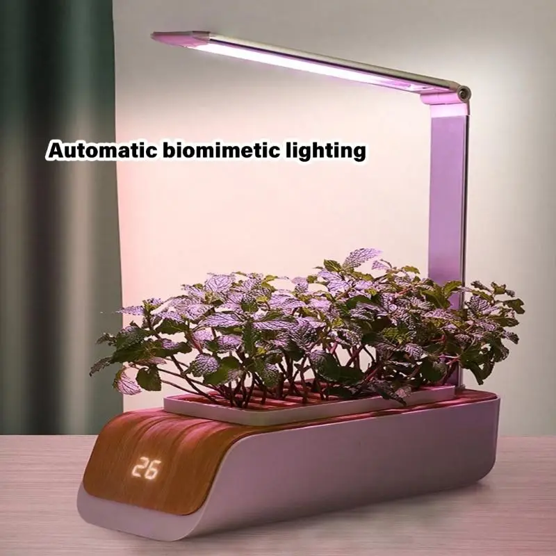 Aluminum Hydroponic Planter With LED Grow Lights 3 Cultivation Modes Height Control Indoor Gardening