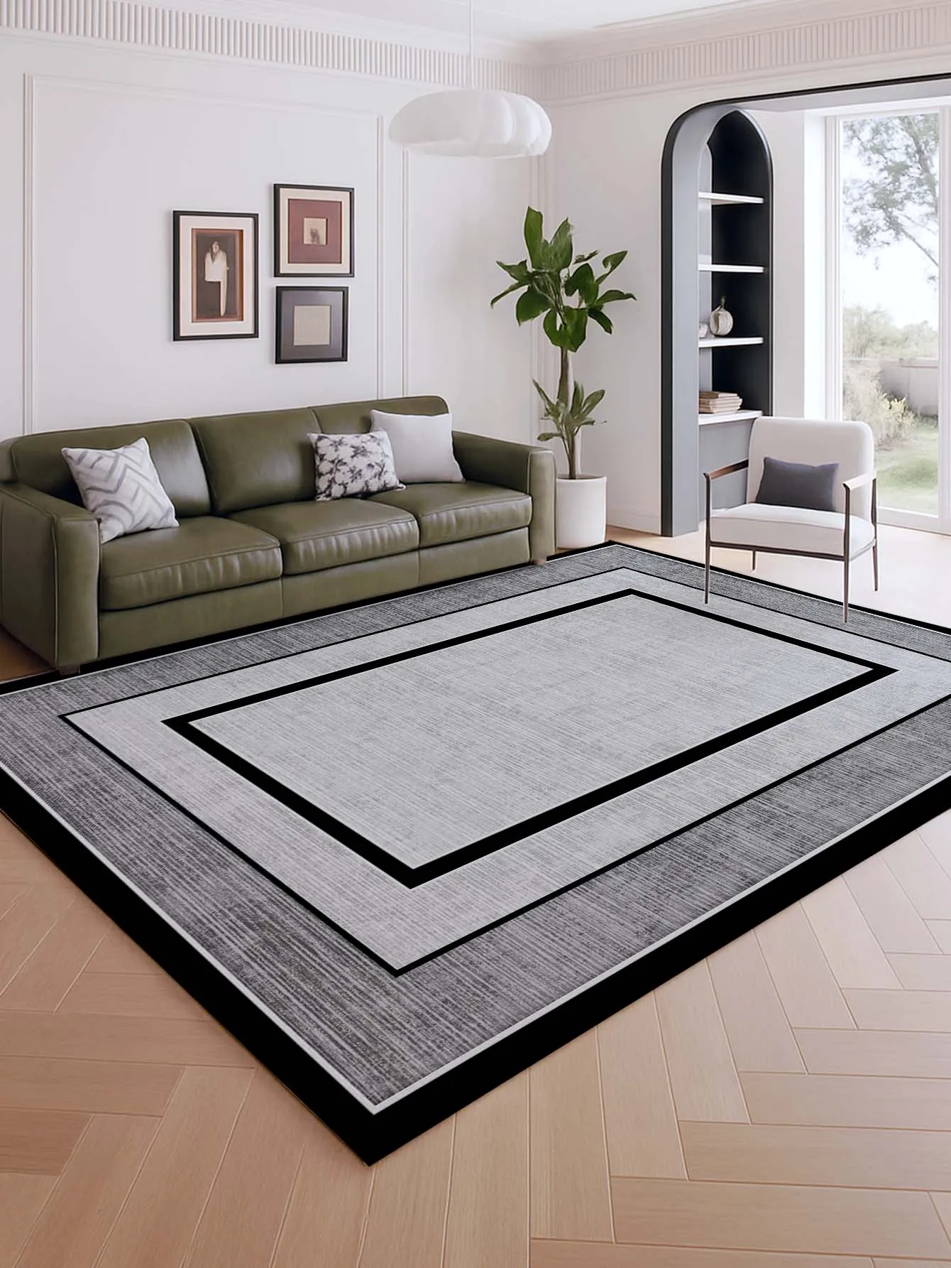 Modischer Innendekorations-Teppich, Neuer Waschbarer Teppich aus Imitiertem Kaschmir-Material, Wohnzimmerteppich, Sofateppich, Schlafzimmerteppich, Bettvorleger, Rutschfester Bodenteppich für Zimmer,