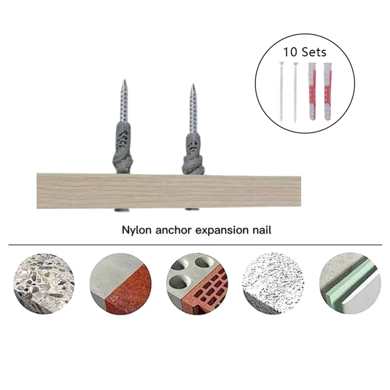 10 Set Expansion Tube M8 Safety Anchor Bolt Expansion Pipe Nylon Tube Hollow Wall Anchors Plugs Screws Wall Fastener