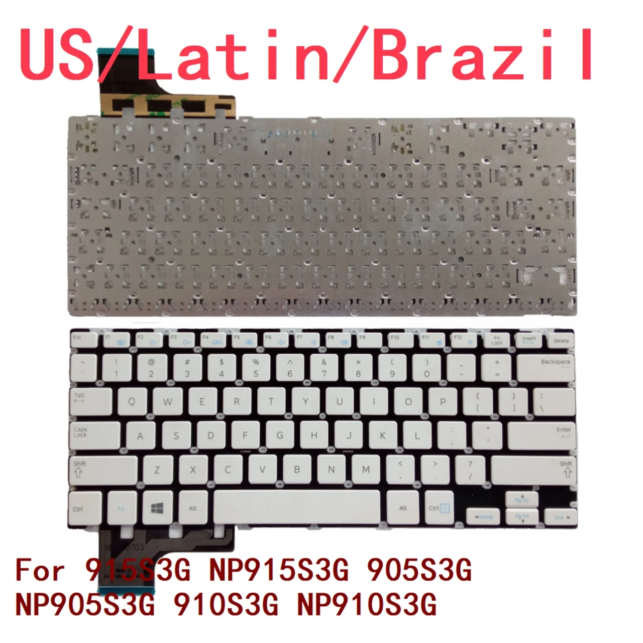 New US Latin Brazil Laptop Keyboard For Samsung 915S3G NP915S3G 905S3G NP905S3G 910S3G NP910S3G Notebook PC Replacement