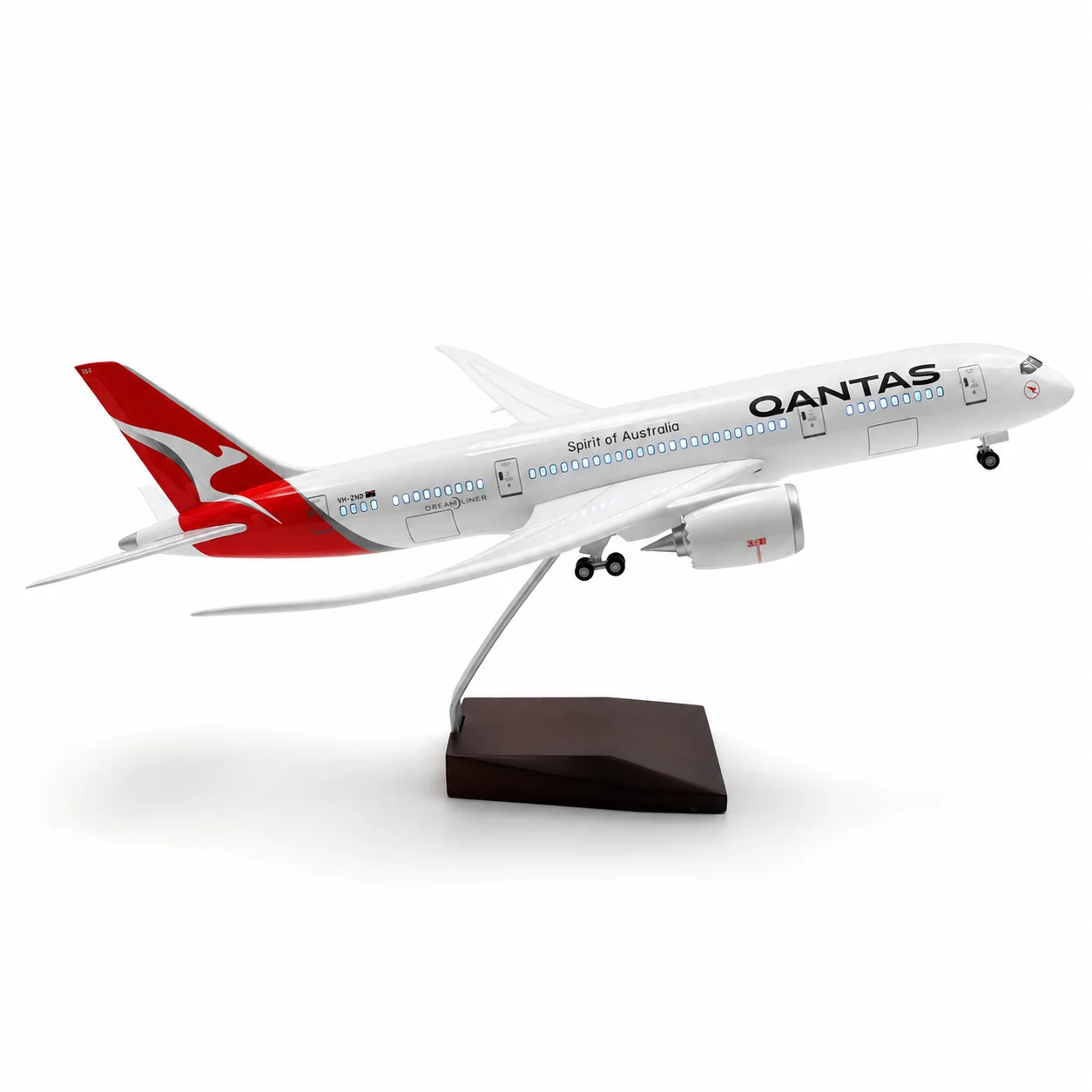 1:130 Scale Jet Aircraft Model B787 Qantas Airlines Jet 47cm Die-Cast Resin Model with Base and Landing Gear for Collecting