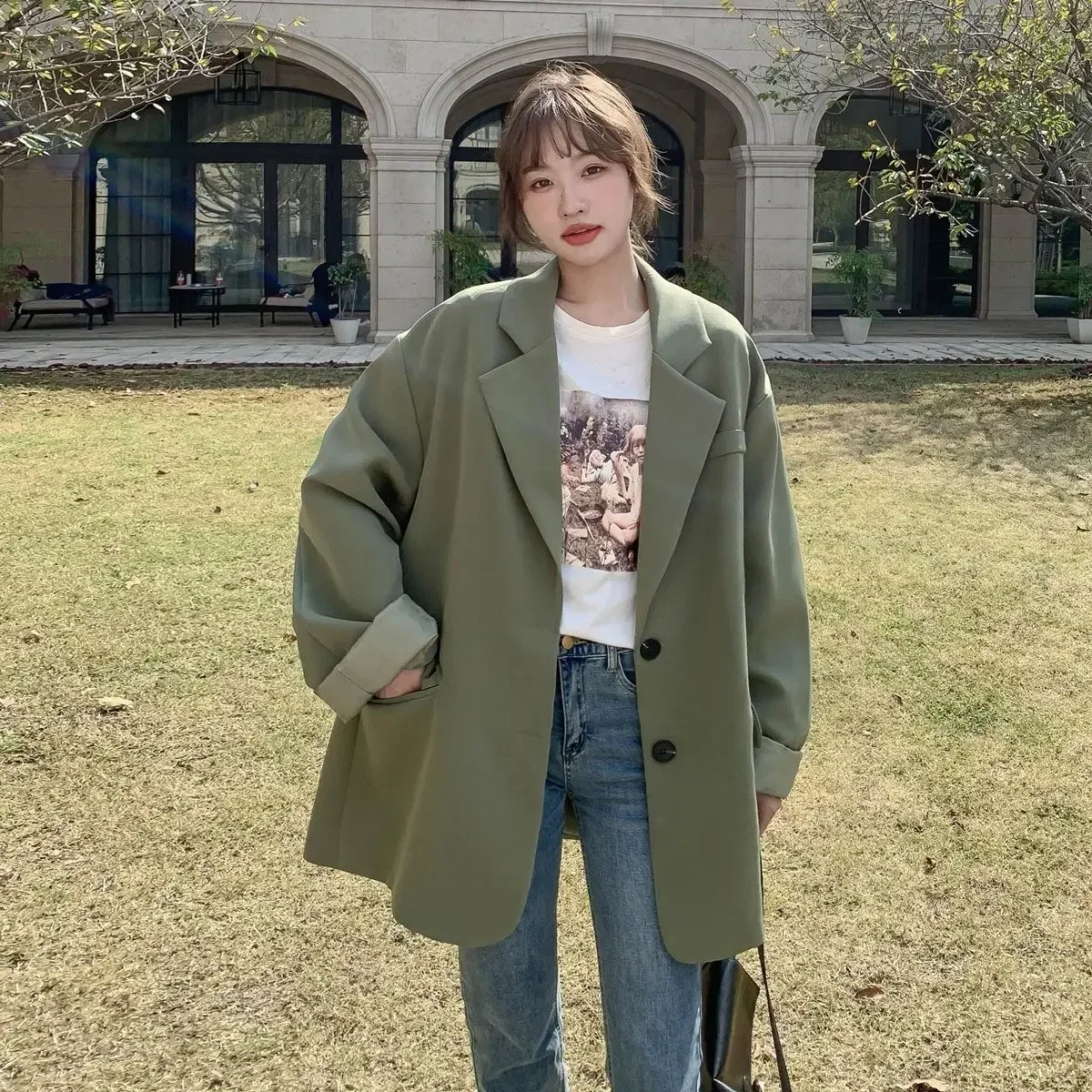 البوب الأسود المرأة S ملابس خارجية خندق معطف الملابس معطف الأخضر فضفاض الإناث معاطف وسترات أنيقة أنيقة على الترويج في