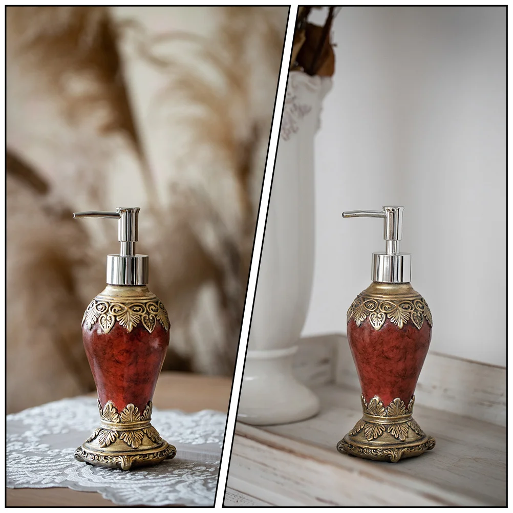 

300ml Retro Pattern Shower Gel Dispenser Bottle Leak-Proof Refillable Liquid Soap Pump Bottle for Storage