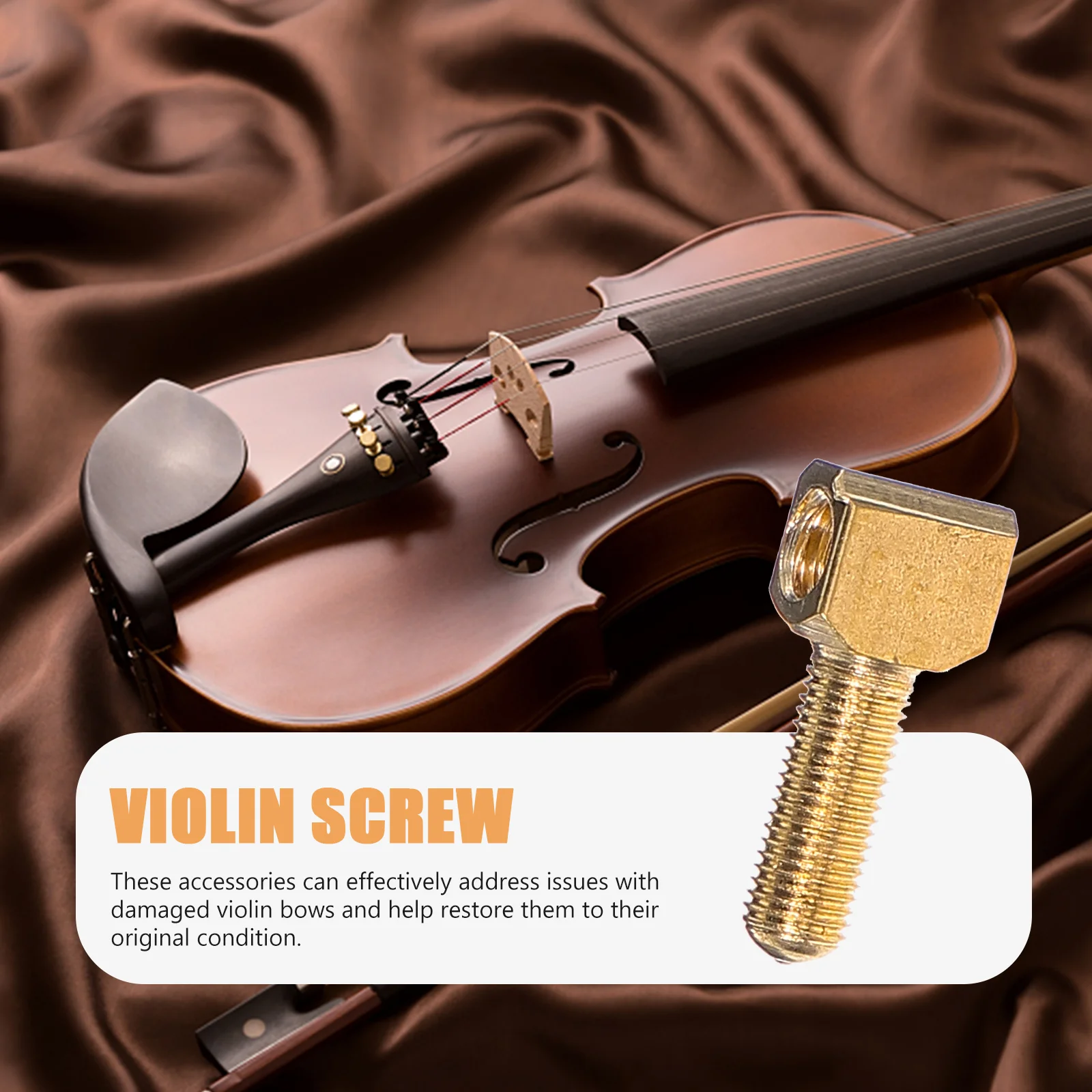 Violin Screw String Instrument Bow Frog Screw Accessories Frog Part Metal Practical Cello Bow Frog Screw Accessory Violin Bow