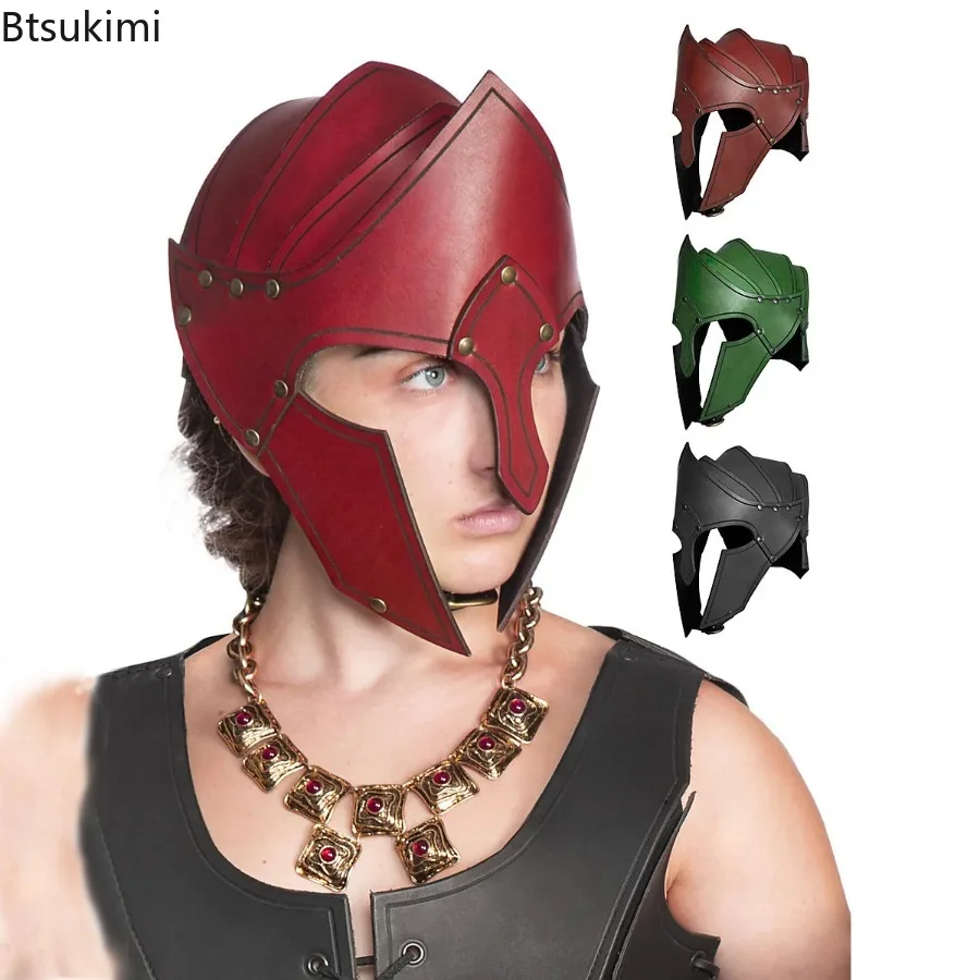 

Halloween Medieval Vintage Leather Helmet Renaissance Mask Steampunk Viking Knight Pirate Cosplay Gothic Punk Mask Party Props