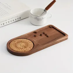 Geometric Wooden Breakfast Tray Set: Artistic Original Design with Natural Wood Finish, Perfect for Coffee and Snacks