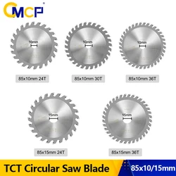 CMCP 85mm Mini piła tarczowa do drewna 24/30/36T TCT tarcze koła tarcza tnąca z węglików spiekanych do narzędzi do obróbki drewna
