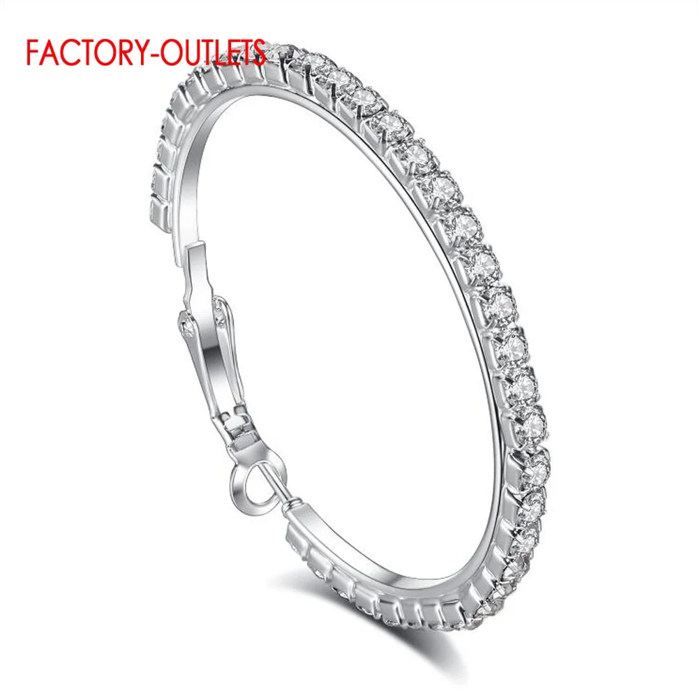 30-90MM Mixed Austrian Crystal Stone Genuine 925 Sterling Silver Earrings Hoop Earrings For Women Fashion Jewelry