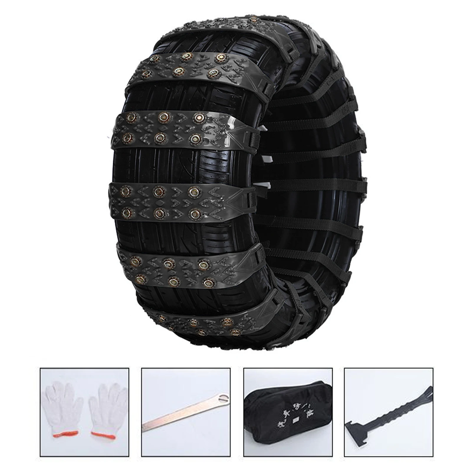 10pcs Car Snow Chains TPU Wheel Security Chains Snow Tire Chains for Cars Anti-slip -45℃ Low Temperature Resistant