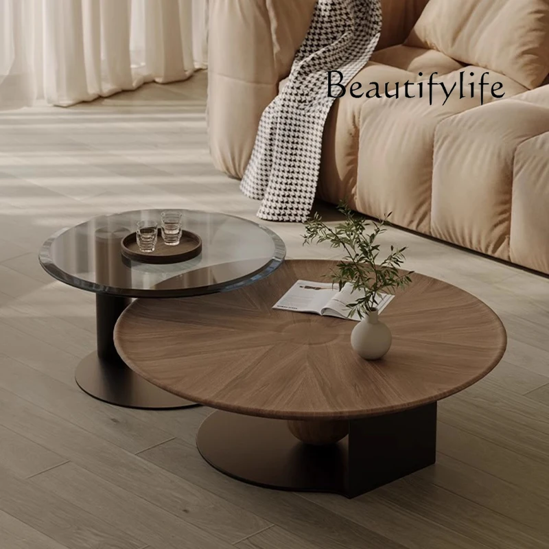 

Nordic Wood Coffee Table Decoration Modern Living Room Simple Small Side Table Round Unique Mesa Auxiliar Lounge Suite Furniture