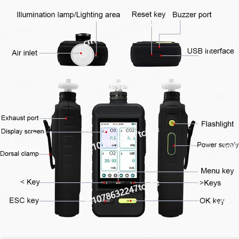 2023 NEW SKZ1050E-O2 alarming device gas measurement unit emission tester exhaust O2 gas analyzer