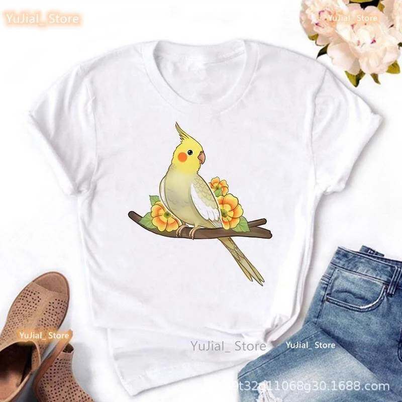 Women Cute Parrot Swing Print T Shirt I Swing Both Ways Slogan Graphic Tee Casual Short Sleeve Daily Funny Tops Harajuku