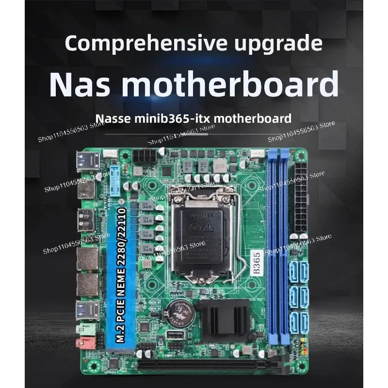 B365 Black Synology ITX Motherboard with FlyCow FNOS, for Industrial Control, Software Routing & NAS Storage Server