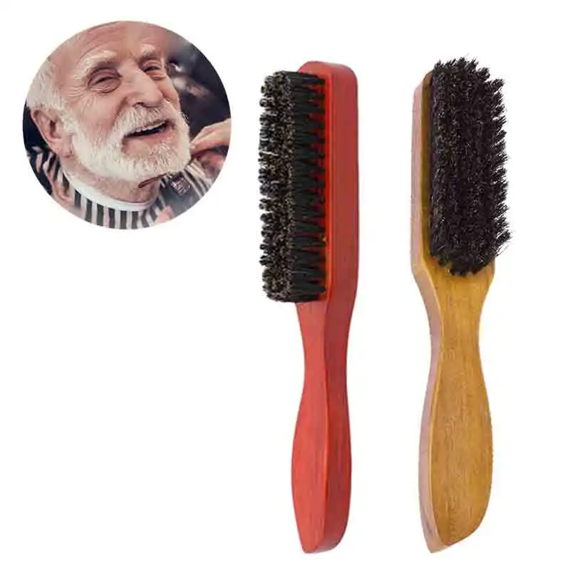 

Wood Handle Boar Bristle Cleaning Brush Hairdressing Men Beard Brush Anti Static Barber Hair Styling Comb Shaving Tools