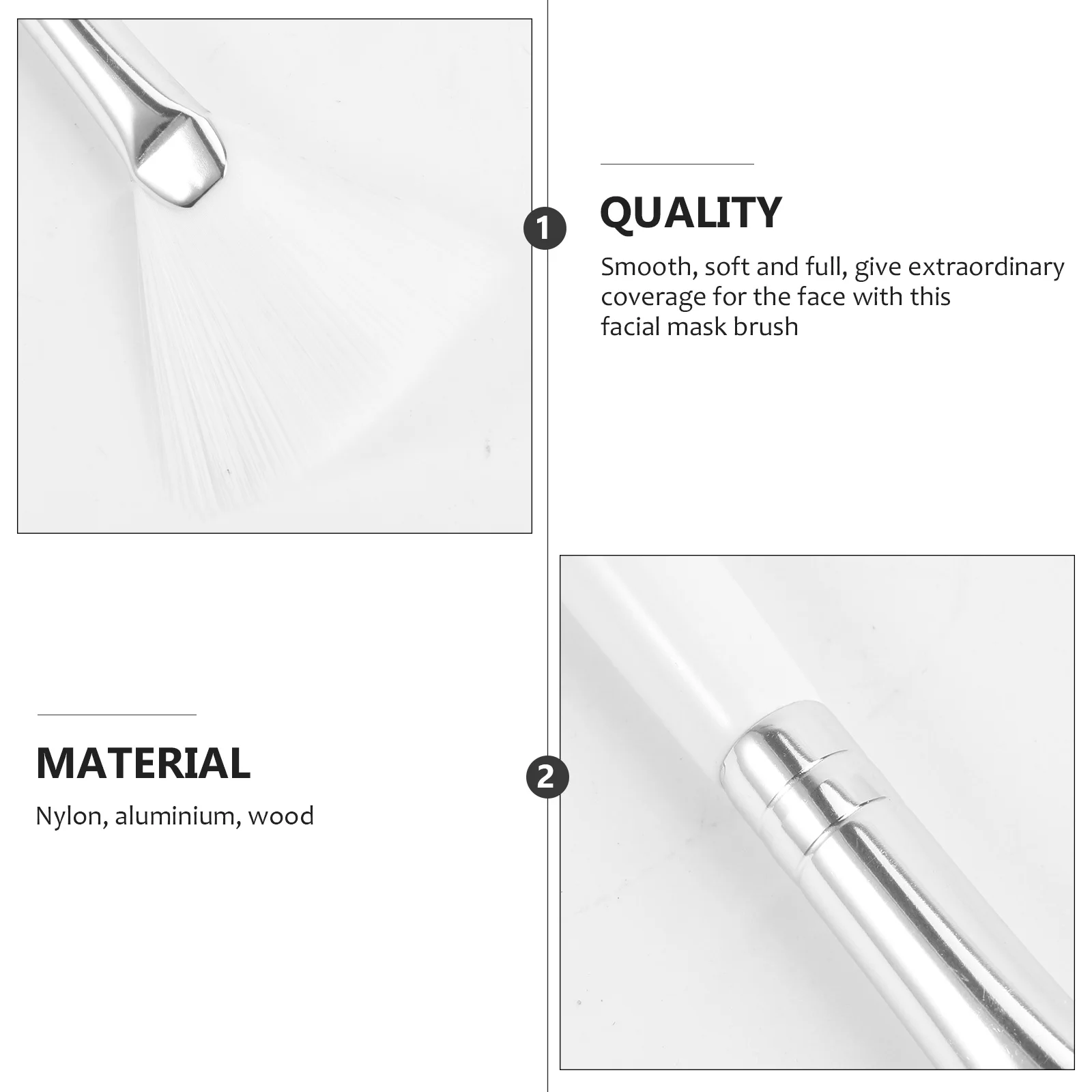 

2PCS Facial Mask Brush Soft Full Coverage Fan Shape Design Skin Care Tool Wooden Handle DIY Applicator Makeup Brushes