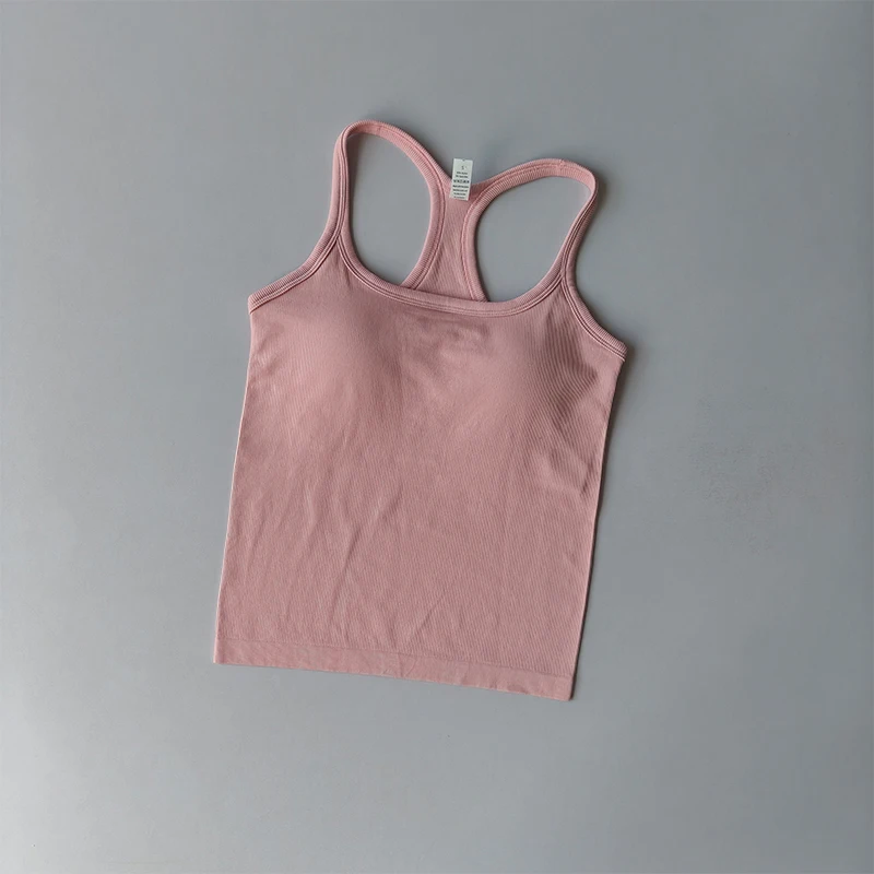 Seamless Sports Vest with Chest Pad Shockproof Quick-drying Running Underwear Stretch I-shaped Yoga Bras Gym Clothing Top Suit - Image 2