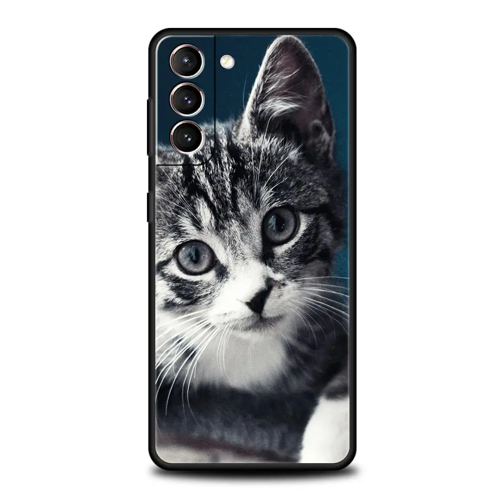 Cartoon Cute Cats Silicone Phone Case For Samsung Galaxy S23 S24 S22 S21 S20 FE Ultra 5G S10 S10E S9 S8 Plus Cover Bumper