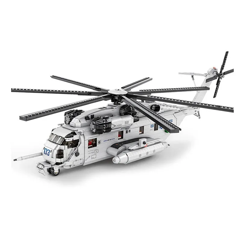 Reobrix 33037 CH-53 Transport Helicopter Model DIY Toys Building Blocks Military Aircraft Series Gift For Boys 2192Pcs